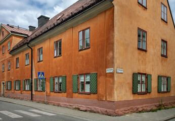 Fototapeta na wymiar Colorful old building in Stockholm, Sweden.