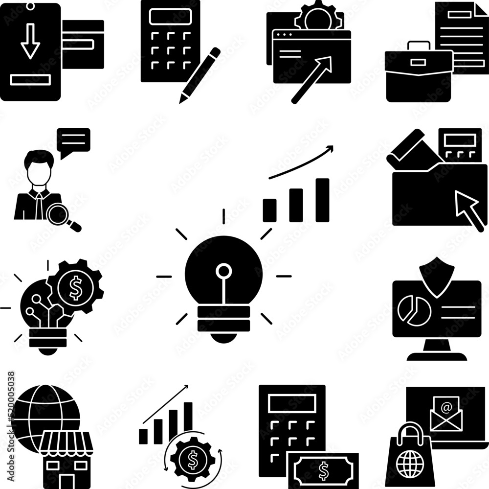 Aufkleber idea arrow statistics icon in a collection with other items