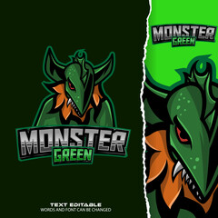 monster esport logo - premium vector