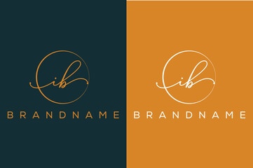 I B IB hand drawn logo of initial signature, fashion, jewelry, photography, boutique, script, wedding, floral and botanical creative vector logo template for any company or business.