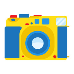 Classic Retro Vintage Old Analogue 35mm Film Digital Camera Icon Illustration Design