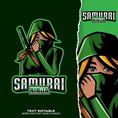 samurai girl esport logo - premium vector © Ardhy