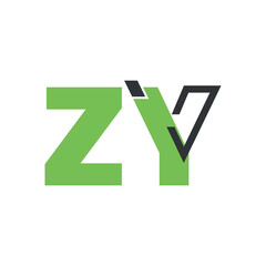 Minimal Z and Y Letter Logo Design