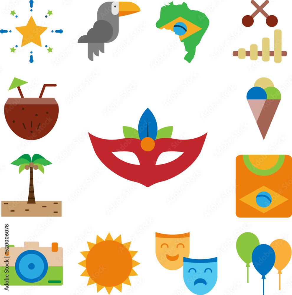 Poster mask color icon in a collection with other items