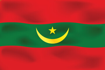 National flag of Mauritania. Realistic pictures flag