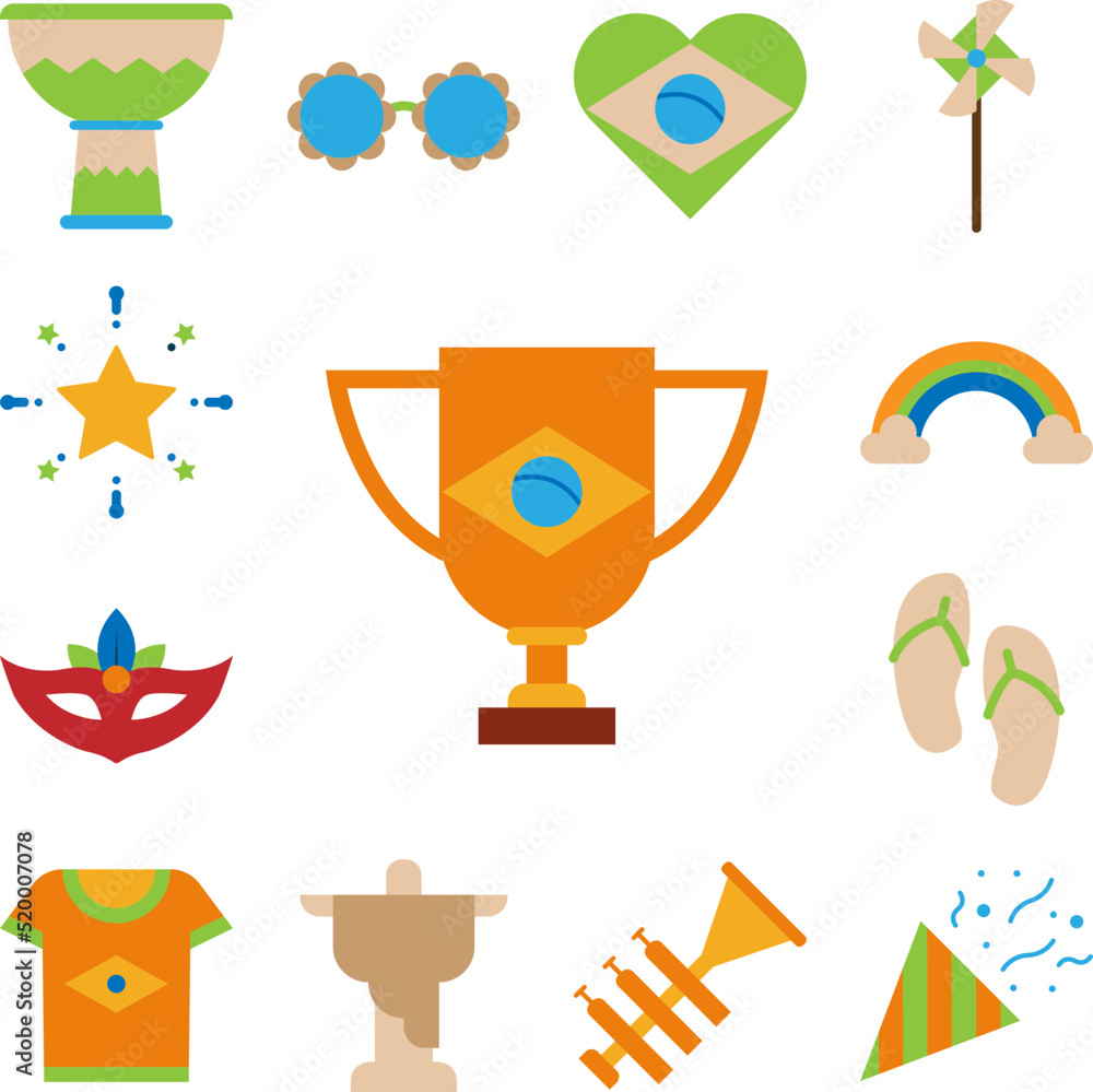 Poster trophy color icon in a collection with other items