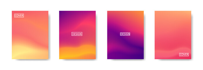 Fototapeta premium Set of abstract background with beautiful gradation color, colorful background for poster flyer banner backdrop.vertical banner.cool fluid background vector illustration