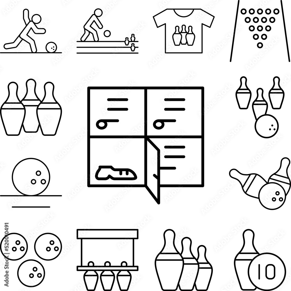 Poster locker bowling snickers icon in a collection with other items