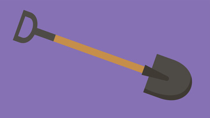 rounded shovel on purple background