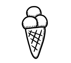 Stylized Cartoon Ice Cream Doodle