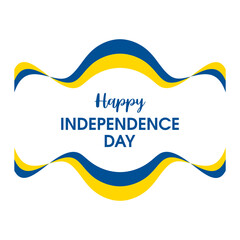 Happy Independence Day of Ukraine vector. Abstract ribbon flag of Ukraine icon vector isolated on a white background. Ribbon ukrainian flag design element. August 24. Important day