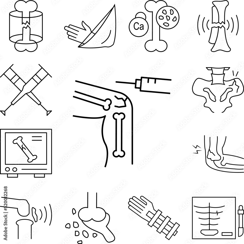 Poster leg injection broken icon in a collection with other items