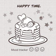 Pan cake with backgound for coloring.