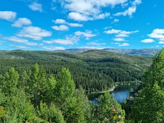 Zelfklevend Fotobehang majestic norwegian summer landscape with clean water © Arcticphotoworks