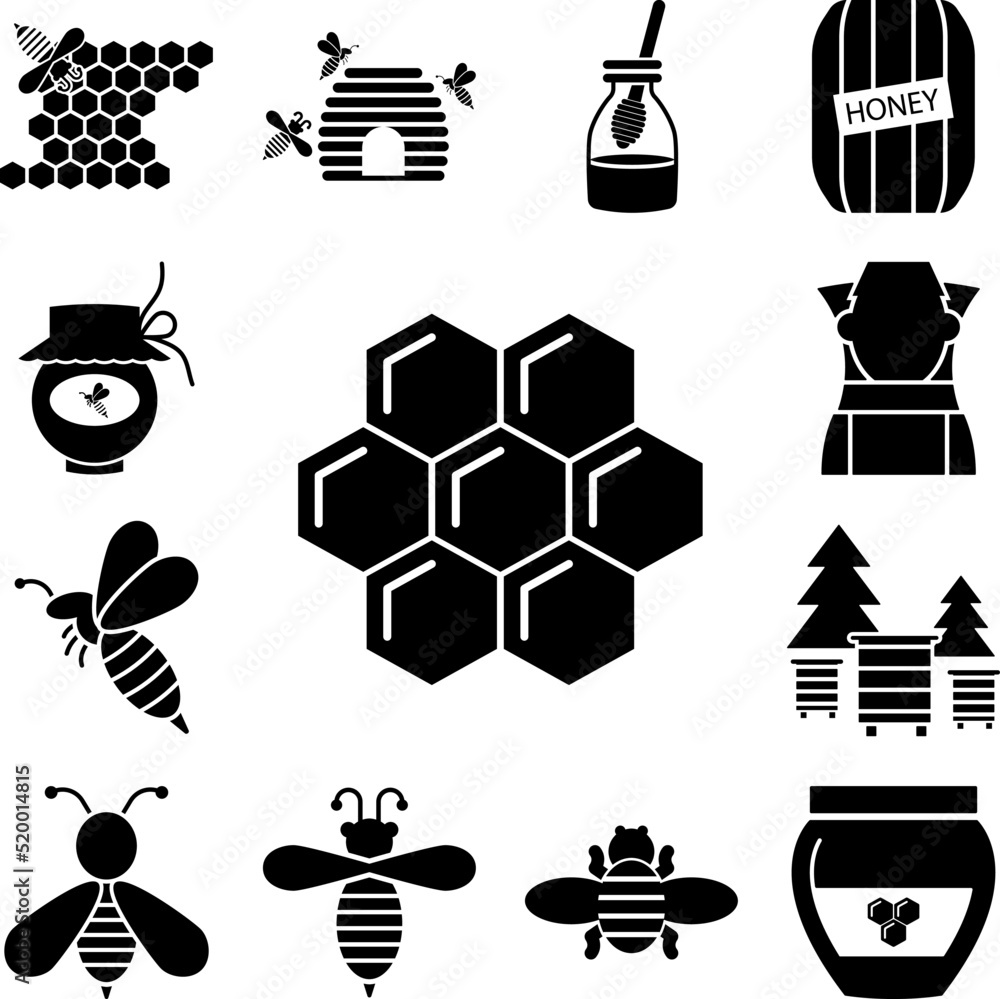 Poster honeycomb icon in a collection with other items