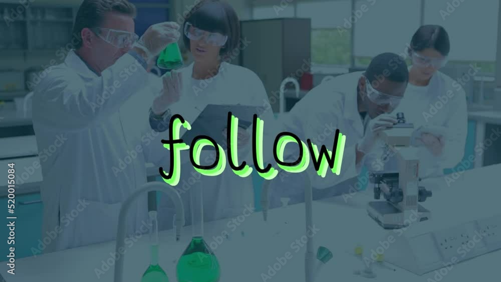 Poster animation of follow over diverse lab workers