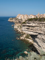 Bonifacio limestone cliff in South Corsica