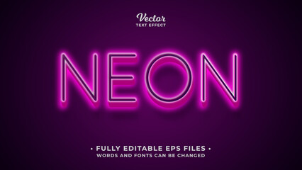 neon text effect editable eps cc