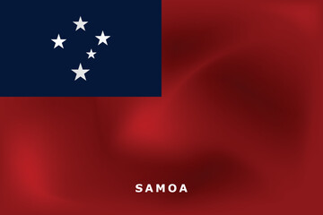 National flag of Samoa. Realistic pictures flag
