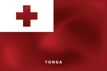 National flag of Tonga. Realistic pictures flag