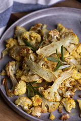 cauliflower on a black background