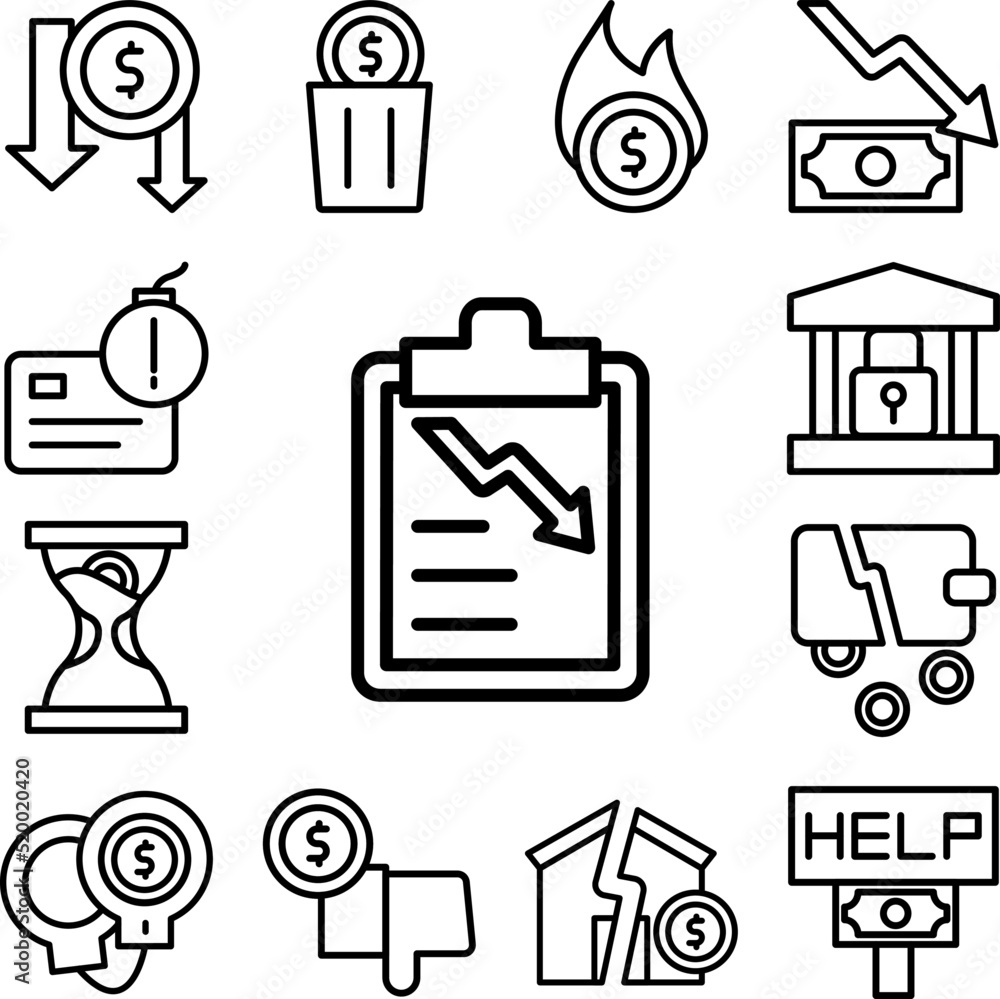 Poster document chat arrow icon in a collection with other items