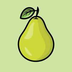 pear on a green background