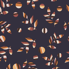 Floral vector seamless pattern. Delicate botanical wallpaper. Repeatable background with leaves.