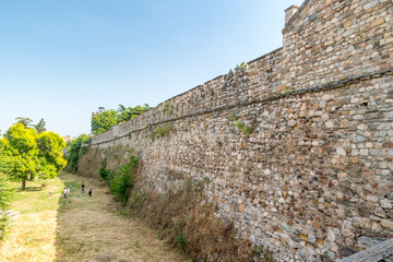 Fototapeta na wymiar Defence wall of Skopje Fortress in Skopje, North Macedonia.