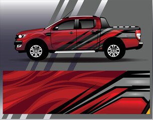 Obraz premium Car wrap design vector. Graphic abstract stripe racing background kit designs for wrap vehicle race car rally adventure and livery