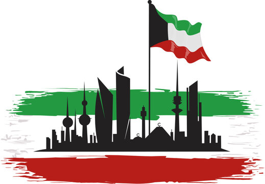 vector illustration of the theme kuwait independence day