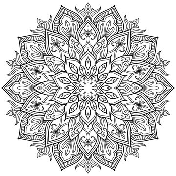 mandala circular ornament. line art  round mandala pattern