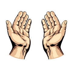 illustration of praying hand gestures