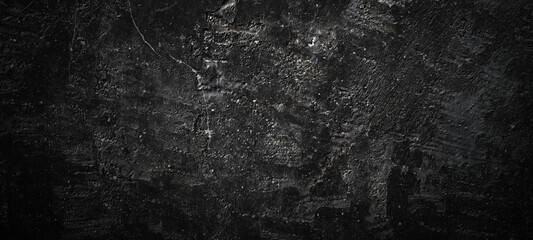 Fototapeta na wymiar Dark black stone background. scary black concrete texture. Stone wall background.