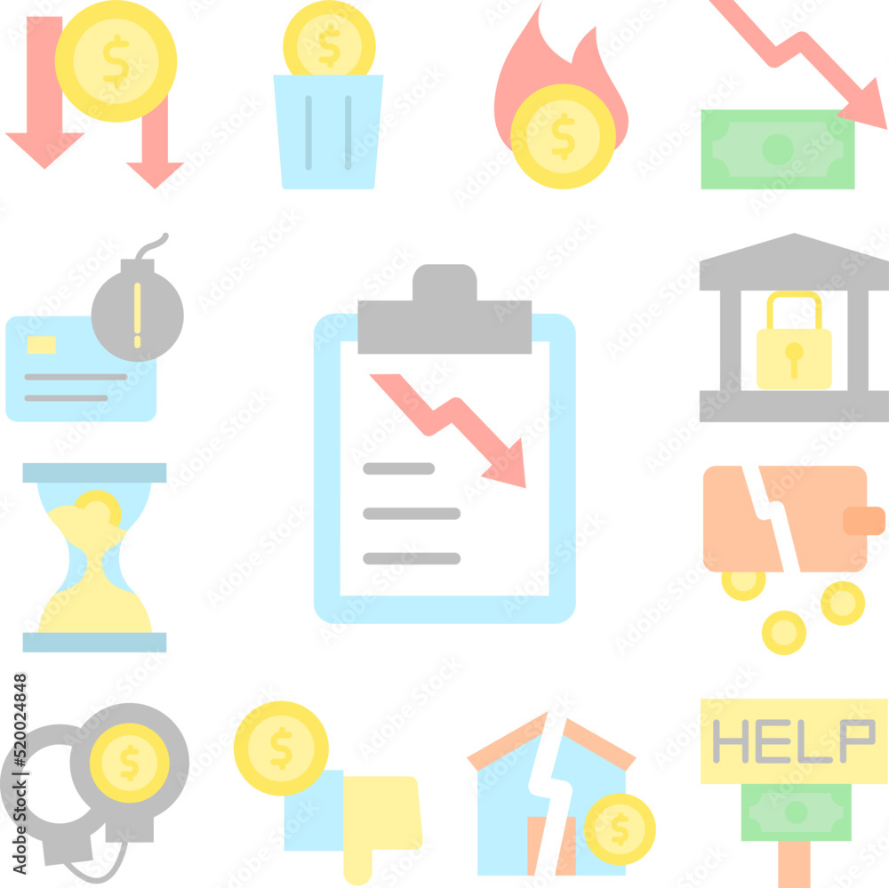 Poster document chat arrow icon in a collection with other items