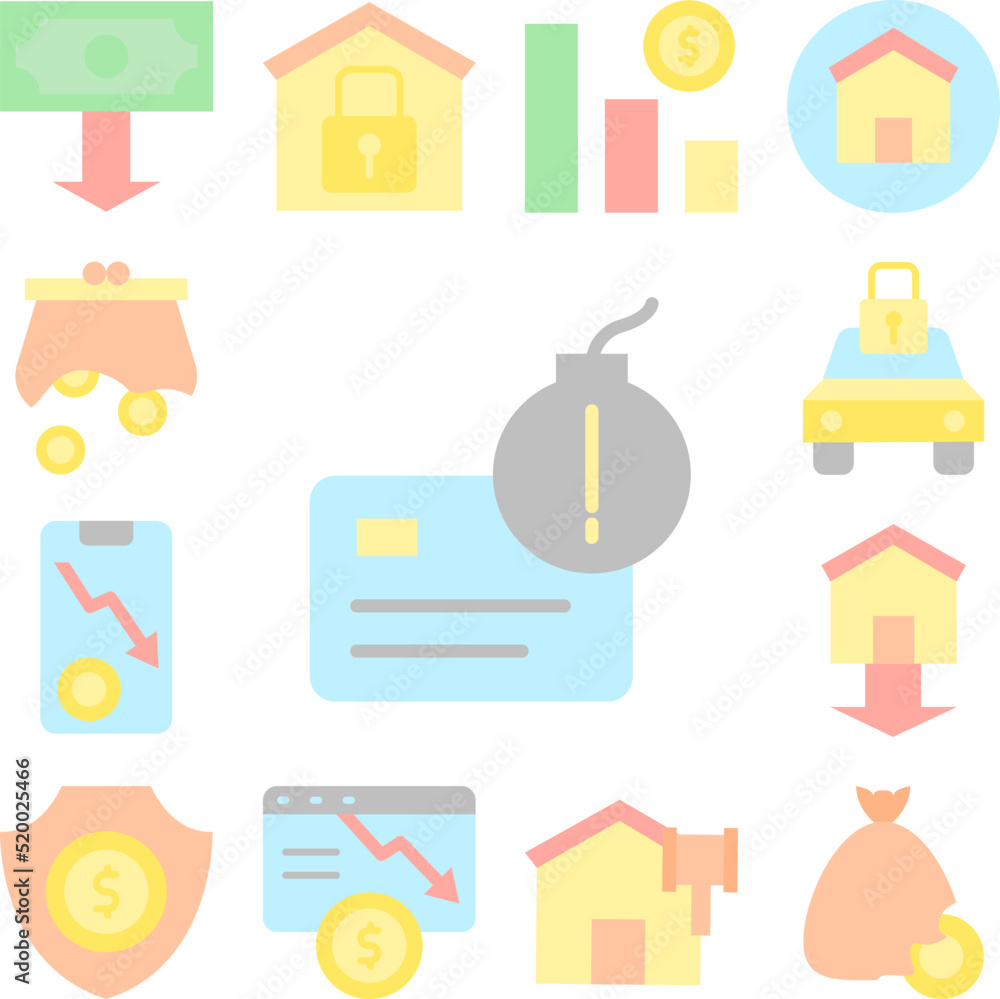 Poster card bomb icon in a collection with other items