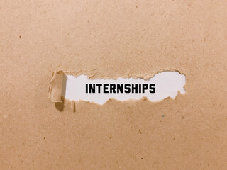 internship - text on brown background
