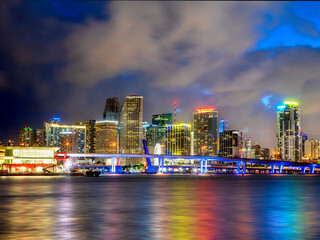 City of Miami,Downtown Skyline with Bridge, Miami,Florida,USA.