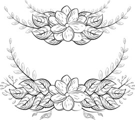 hand drawn vintage flowers