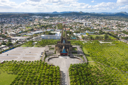 Catholic Church Basilica Nuestra Senora de la Altagracia. Aerial view