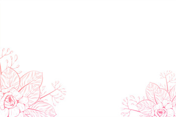 Engraving hand drawn floral frame background