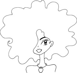 black and white Beauty Hair Pattern Design vector drawing	