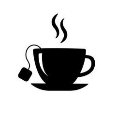 A cup of hot tea drink flat vector icon for food apps and websites 