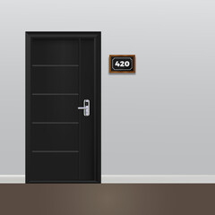 Hotel room door closed design vector illustration