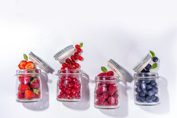 Fruit an berry in jam jars