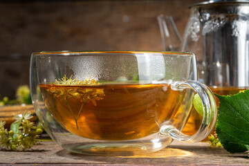 Herbal linden flower tea