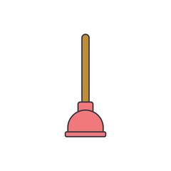 Plunger icon in color, isolated on white background 