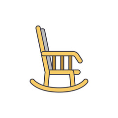 rocking chair icon in color, isolated on white background 