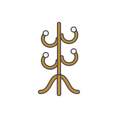 Coat rack stand icon in color, isolated on white background 