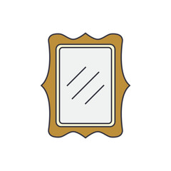 Square vanity Mirror icon in color, isolated on white background 